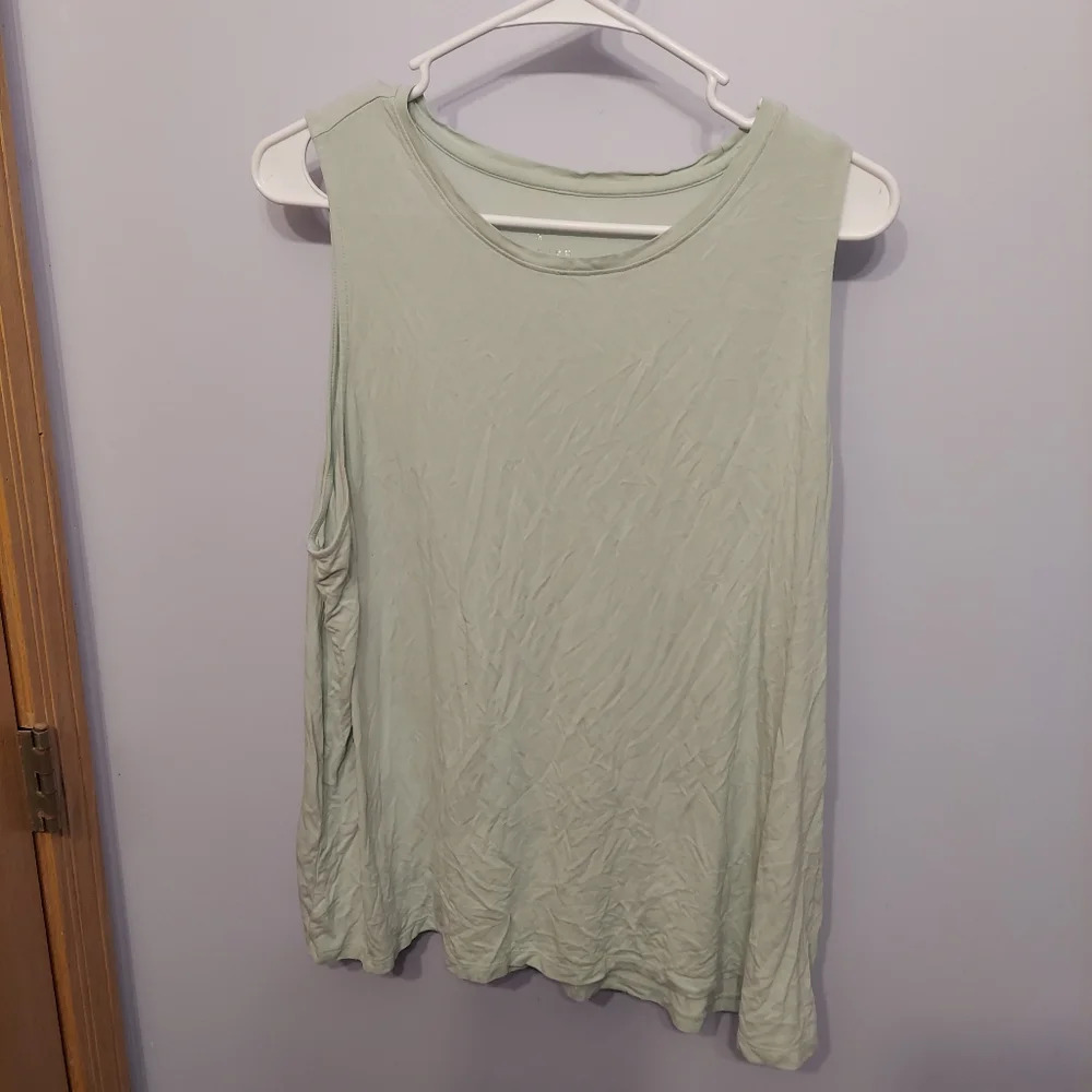 A New Day 1x tank top high neck line top stretchy teal light blue
